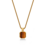 Nialaya Square Pendant Necklace, Main, color, Brown Tiger Eye