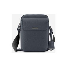 MAISON de SABRÉ Small Leather Messenger Bag, Main, color, Graphite Grey
