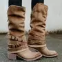 Womens Boots Knee High Wide Calf Heel Pointed Toe Nine Half Boots