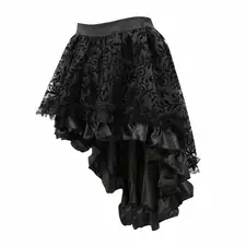 Steampunk Women Lace Floral Skirt Asymmetrica Renaissance