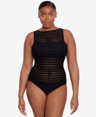  Boat-Neck Tummy-Control One-Piece Swimsuit