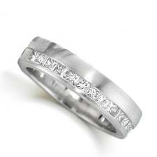 Platinum Channel Set Princess Cut Diamond Ring