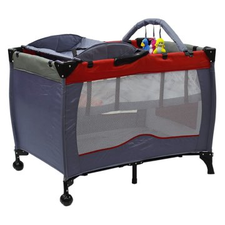 Incredible 2 Level Fullsize Play Yard with Changing Top - Gray