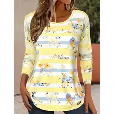 Vibrant Floral 3D Print O-Neck Long Sleeve T-Shirt Casual y2k