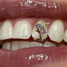 Purple Zircon Star Teeth Grillz Single Blue CZ Stone Tooth Caps For Women Men