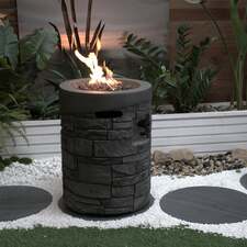 32000 BTU, CSA Certification Diameter 20 Inch Round Outdoor Gas Fire Pit,Contain 2.5kg Lava Stone and Rainproof Cover,Ma