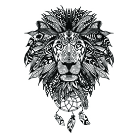 Feathered Lion Head Dreamcatcher Tattoo | Tattapic | Shoplinkz, Animal ...