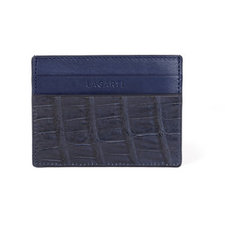 Navy Matte Crocodile Cardholder