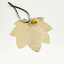 View Gold Maple Leaf Christmas Tree Ornament with Acorn - image 1 of 1