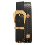Versace Studded Biggie Coin Belt, Main, color, Black-Versace Gold