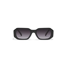 QUAY Hyped Up 53mm Gradient Square Sunglasses, Main, color, Black / Smoke