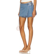 Female Model wearing Abrand Wrap Skirt Skirts. Showing image 1 of 6