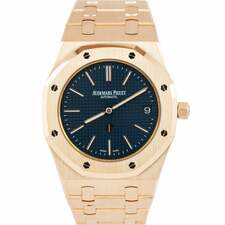 2014 Audemars Piguet Royal Oak Blue 39mm 18K Rose Gold 15202OR.00.1240OR.01 B+P