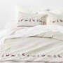 View Holiday Reindeer Embroidered Cotton Linen Cross Stitch Natural King Duvet - image 1 of 7