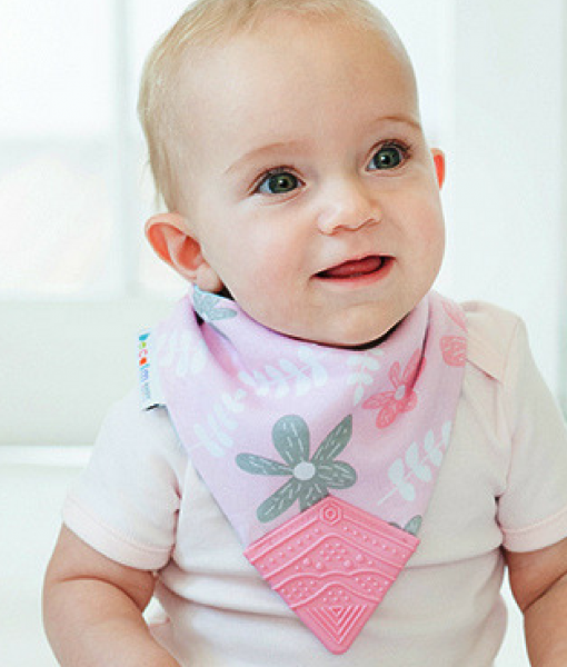 Teething Bibs - Pink Petal