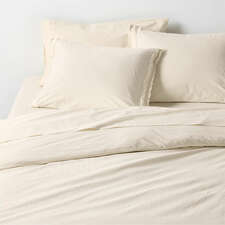 View Favorite Washed Organic Cotton Undyed Eyelash King Duvet Cover - image 1 of 13