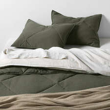 View Cotton Crinkle Matelasse Burnt Green Twin/Twin XL Comforter - image 1 of 10