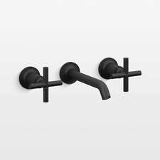 View Kohler ® Purist ® Matte Black Wall-Mounted Bathroom Sink Faucet and Handles - image 1 of 1
