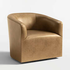 View Carlyle Leather Swivel Accent Chair - image 1 of 6