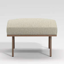 View Cavett Walnut Wood Frame Ottoman - image 1 of 6
