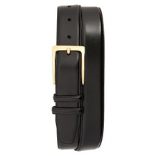 Johnston &amp; Murphy Smooth Leather Belt, Main, color, Black