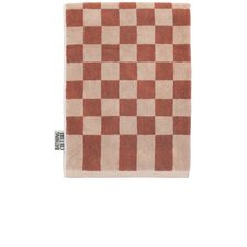 Female Model wearing Bathing Culture Bathhouse Check Organic Body Towel Home. Showing image 1 of 3