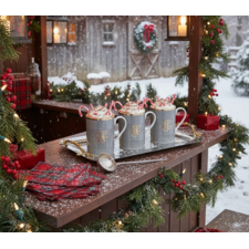 GLEN PLAID MUGS SET OF 4