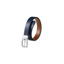 Paul Fredrick Wayne Reversible Belt, Main, color, Navy/Tan