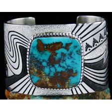 Alton Bedonie Pilot Mountain Turquoise Bracelet | Turquoise Direct