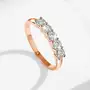 With Certficate 18K Solid Rose Gold Ring For Women 5 Stone AU 750 Luxury Wedding Band Jewelry With Stamp Trendy Engagement Gift