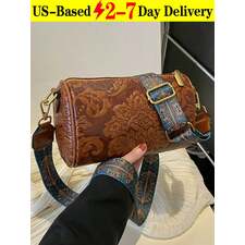 Chic Solid Color Floral Print Square Bag for Everyday Style