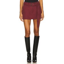 Female Model wearing AFRM The Chippy Belted Micro Mini Skirt Skirts. Showing image 1 of 6