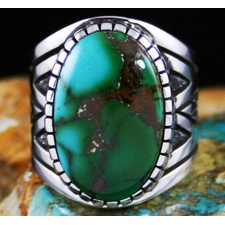 Alton Bedonie Rare Gem Grade Royston Turquoise Ring