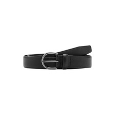 MANGO Pebble Leather Belt, Main, color, Black