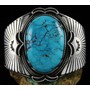 Sammie Kescoli Begay Blue Gem Turquoise Ingot Bracelet