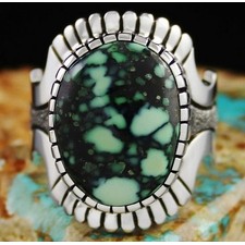 Alton Bedonie Poseidon Spiderweb Variscite Ring