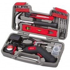 69 piece household tool kit with 4.8v cordless screwdriver