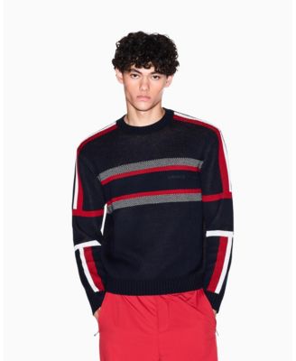  Men's Color Block Tape Sweater