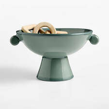 View Baron Blue Terracotta Footed Decorative Bowl - image 1 of 4