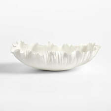 View Deckled Edge White Porcelain Decorative Bowl - image 1 of 4