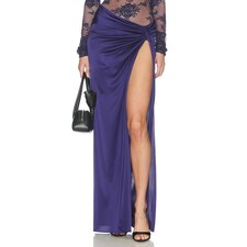 view 1 of 6 Zohra Maxi Twist Detail Maxi Skirt in Purple Ink