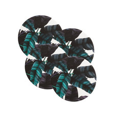 4-pack Coasters | Dark blue/leaf | Home |
