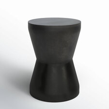 12.2'' Concrete Outdoor Side Table, Black