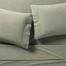 View Favorite Washed Organic Cotton Shadow Sage Green King Bed Sheet Set - image 1 of 7