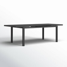 Ottie 96'' Extendable Powder Coated Aluminum Outdoor Dining Table, Gray