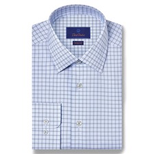  Regular Fit Check Print Cotton Twill Dress Shirt, Main, color, Blue/ Sky