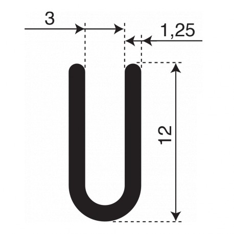 U Profiel | Ø 3mm inwendig ...