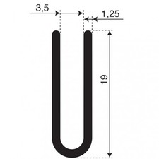 U Profiel | Ø 3,5mm inwendig | hoogte 19mm | dikte 1,25mm