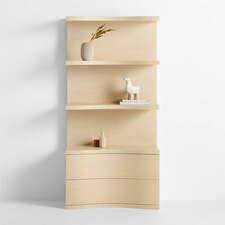 View Coast 40" Whitewashed Oak Open Storage Bookcase - image 1 of 11