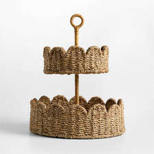 View Scallop Natural Woven Fiber 2-Tier Fruit Basket - image 1 of 3